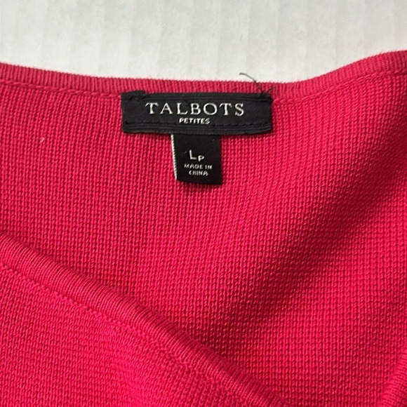 Talbots Petites Rayon Cotton Dark Pink Open Cardigan Sweater Womens Size Large P - Picture 7 of 10